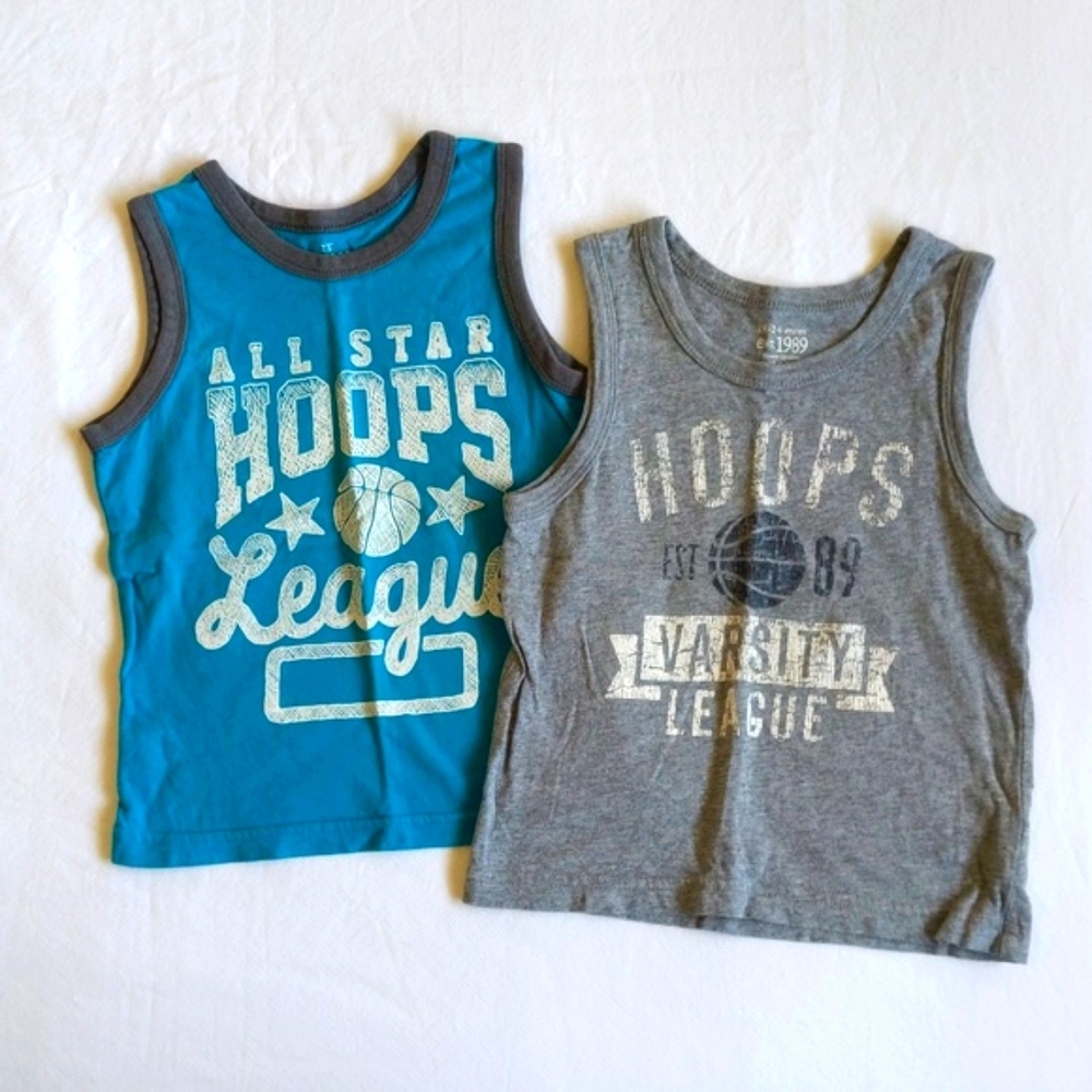 children's place 2-pack basketball tank tops 18-24 months baby toddler boys